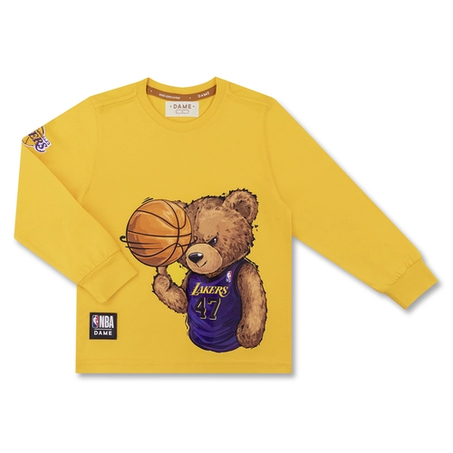 CAMISETA ALGODÃO NBA TEDDY LOS ANGELES LAKERS ML INFANTIL 8151 CAMISETA ALGODÃO NBA TEDDY LOS ANGELES LAKERS ML INFANTIL 8151  Açafrão 12