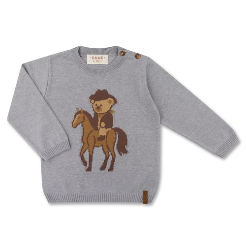 BLUSA TRICÔ JACQUARD CAVALO BEBÊ 7875