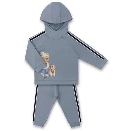 CONJUNTO AGASALHO/CALÇA MOLETOM TEDDY BETHOVEN BEBÊ 7885 Delavê
