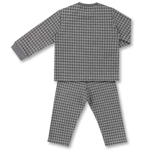 CONJUNTO AGASALHO/CALÇA JACQUARD PIED POULE TEDDY HUSKY BEBÊ 7895 Chumbo