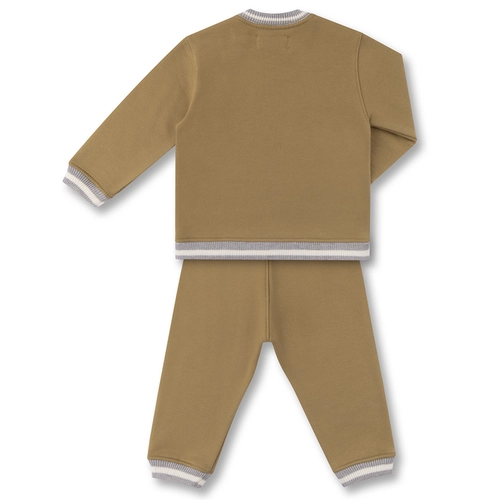 CONJUNTO AGASALHO/CALÇA MOLETOM TEDDY URSINHO BEBÊ 7888 Caramelo