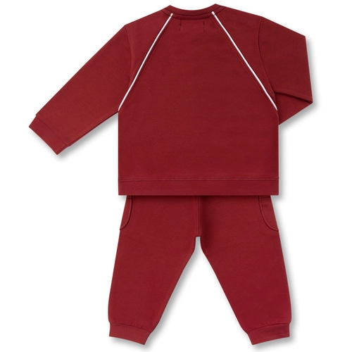 CONJUNTO AGASALHO/CALÇA MOLETOM TEDDY NEVE BEBÊ 7886 Carmim