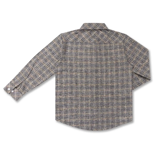 CAMISA XADREZ FLANELA ALGODÃO ML INFANTIL 7923 CAMISA XADREZ FLANELA ALGODÃO ML INFANTIL 7923  Bege 3
