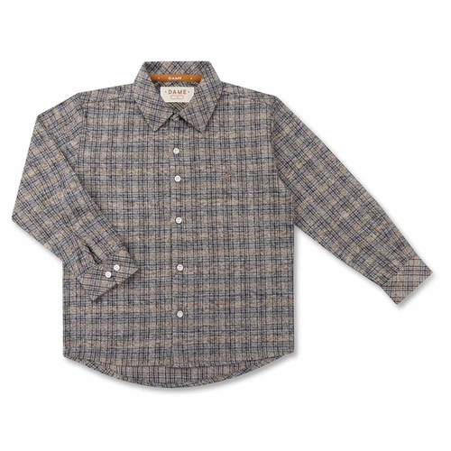 CAMISA XADREZ FLANELA ALGODÃO ML INFANTIL 7923 CAMISA XADREZ FLANELA ALGODÃO ML INFANTIL 7923  Bege 3