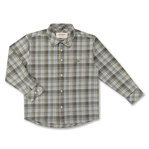 CAMISA XADREZ ALGODÃO ML INFANTIL 7920 CAMISA XADREZ ALGODÃO ML INFANTIL 7920 Militar 3
