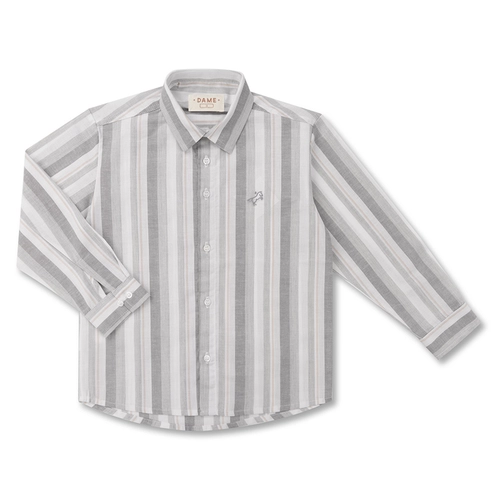 CAMISA LISTRADA ALGODÃO MANGA LONGA INFANTIL 7912 CAMISA LISTRADA ALGODÃO MANGA LONGA INFANTIL 7912 Branco 3
