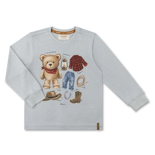 CAMISETA ALGODÃO TEDDY LOOK ML INFANTIL 7977 CAMISETA ALGODÃO TEDDY LOOK ML INFANTIL 7977 Azul bebê 1