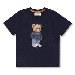 CAMISETA ALGODÃO TEDDY VINTAGE AZUL MC INFANTIL 8005
