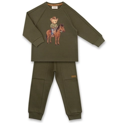 CONJUNTO BLUSA/CALÇA MALHA TEXTURIZADA TEDDY BOIADEIRO INFANTIL 8040