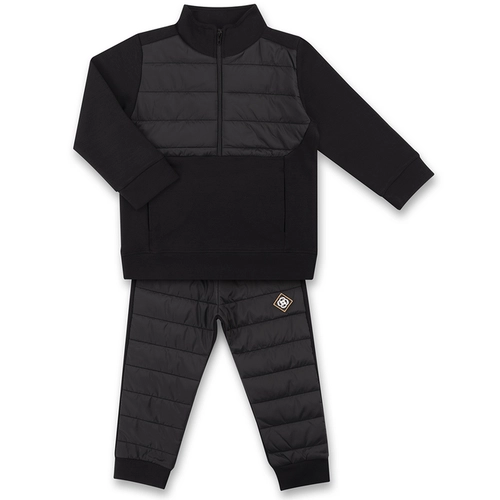 CONJUNTO AGASALHO/CALÇA NEOPRENE VISCOSE/ELASTANO DETALHES PUFFER INFANTIL 8012 Preto