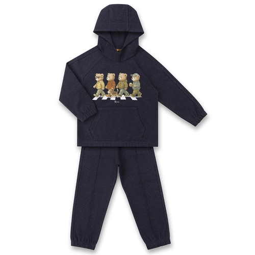 CONJUNTO BLUSA/CALÇA PONTO ROMA TEDDY BEATLES INFANTIL 8043 Profundo