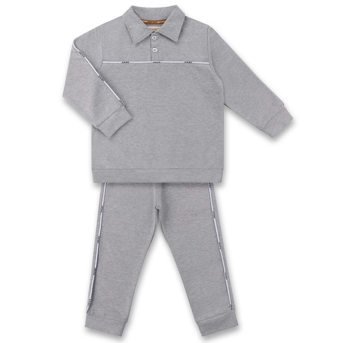 CONJUNTO AGASALHO/CALÇA MOLETOM ELASTANO VIVOS INFANTIL 8015 Cinza