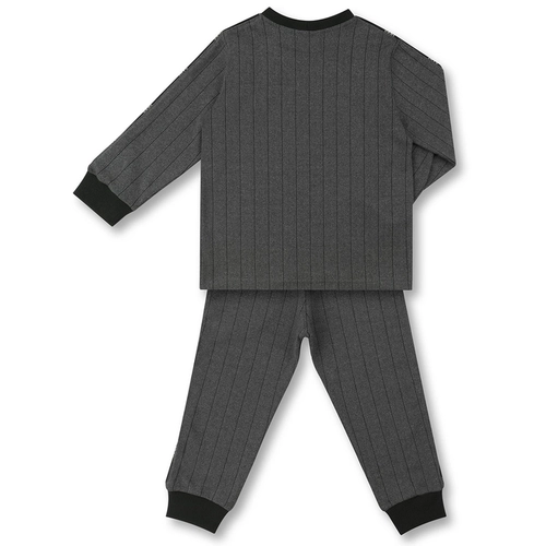 CONJUNTO AGASALHO/CALÇA MALHA JACQUARD RISCA MONOGRAMA INFANTIL 8045 Preto