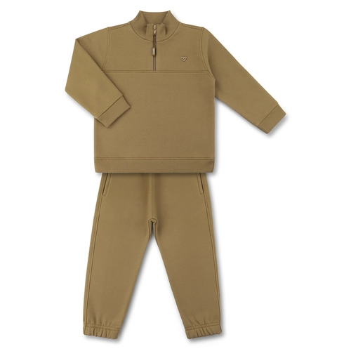 CONJUNTO AGASALHO/CALÇA MOLETOM FELPADO PATCH TEDDY MINI INFANTIL 8075