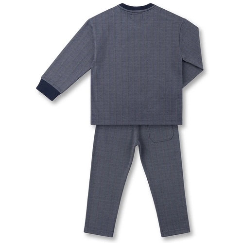 CONJUNTO BLUSA/CALÇA JACQUARD RISCA TEDDY CANGURÚ ML INFANTIL 7946 Marinho