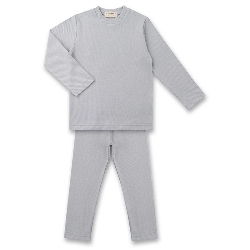 CONJUNTO BLUSA/CALÇA TÉRMICO CANELADO FELPADO INFANTIL 8047 Cinza