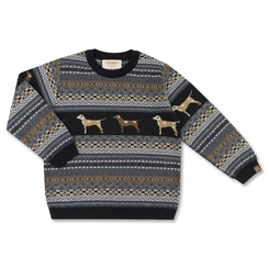 BLUSA TRICÔ JACQUARD ÉTNICO CACHORROS INFANTIL 8100