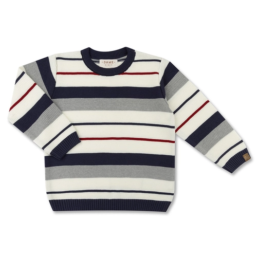 BLUSA TRICÔ LISTRADA NAVY INFANTIL 8093