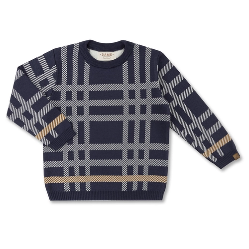 BLUSA TRICÔ JACQUARD XADREZ INFANTIL 8096