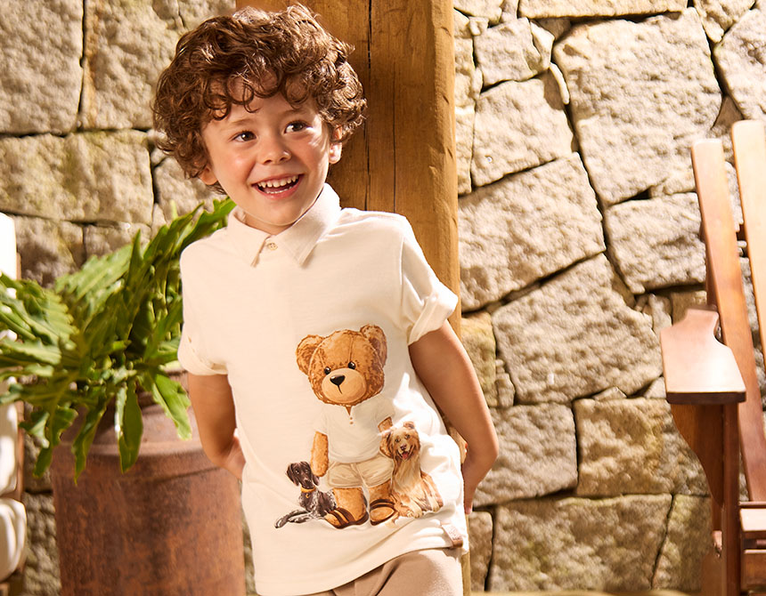 CAMISETA ALGODÃO TEDDY CACHORROS MC INFANTIL 7746
