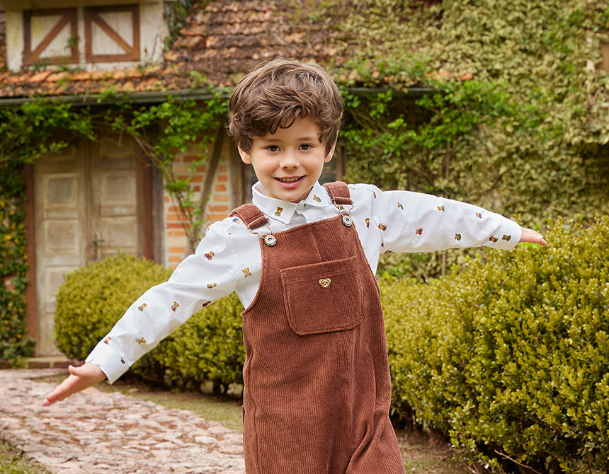 CAMISA TRICOLINE ELASTANO ESTAMPA TEDDY ML INFANTIL 7905