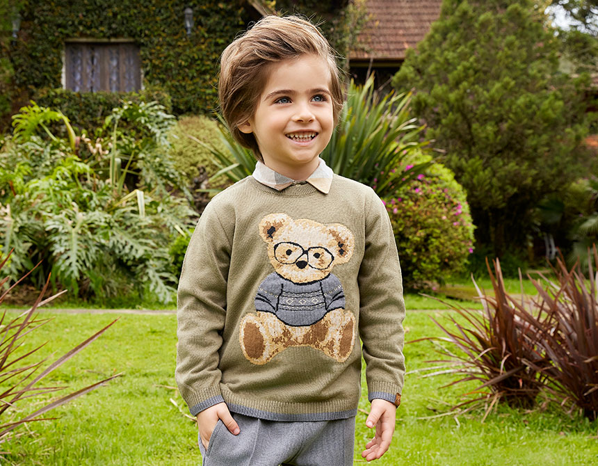 BLUSA TRICÔ JACQUARD TEDDY ÓCULOS INFANTIL 8102