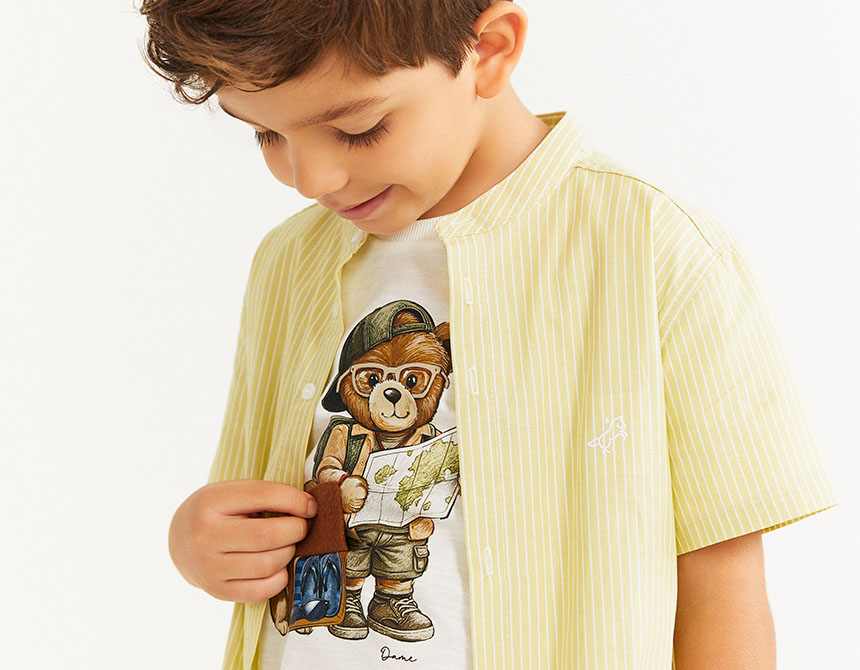 CAMISETA ALGODÃO TEDDY MAPA INFANTIL 8244