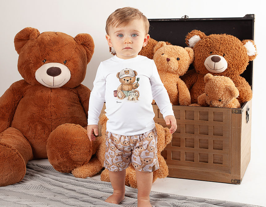 SHORT IMPERMEÁVEL ESTAMPA TEDDY BEBÊ 8223