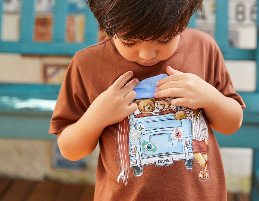 CAMISETA ALGODÃO TEDDY KOMBI INFANTIL 8318